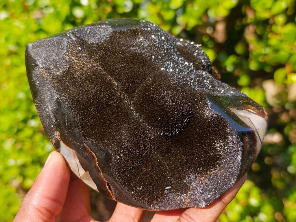 Polished XL Septerye Sauvage "Dragons Egg" Geode with Fitting Cap x 1 From Mahajanga, Madagascar - Toprock Gemstones and Minerals 