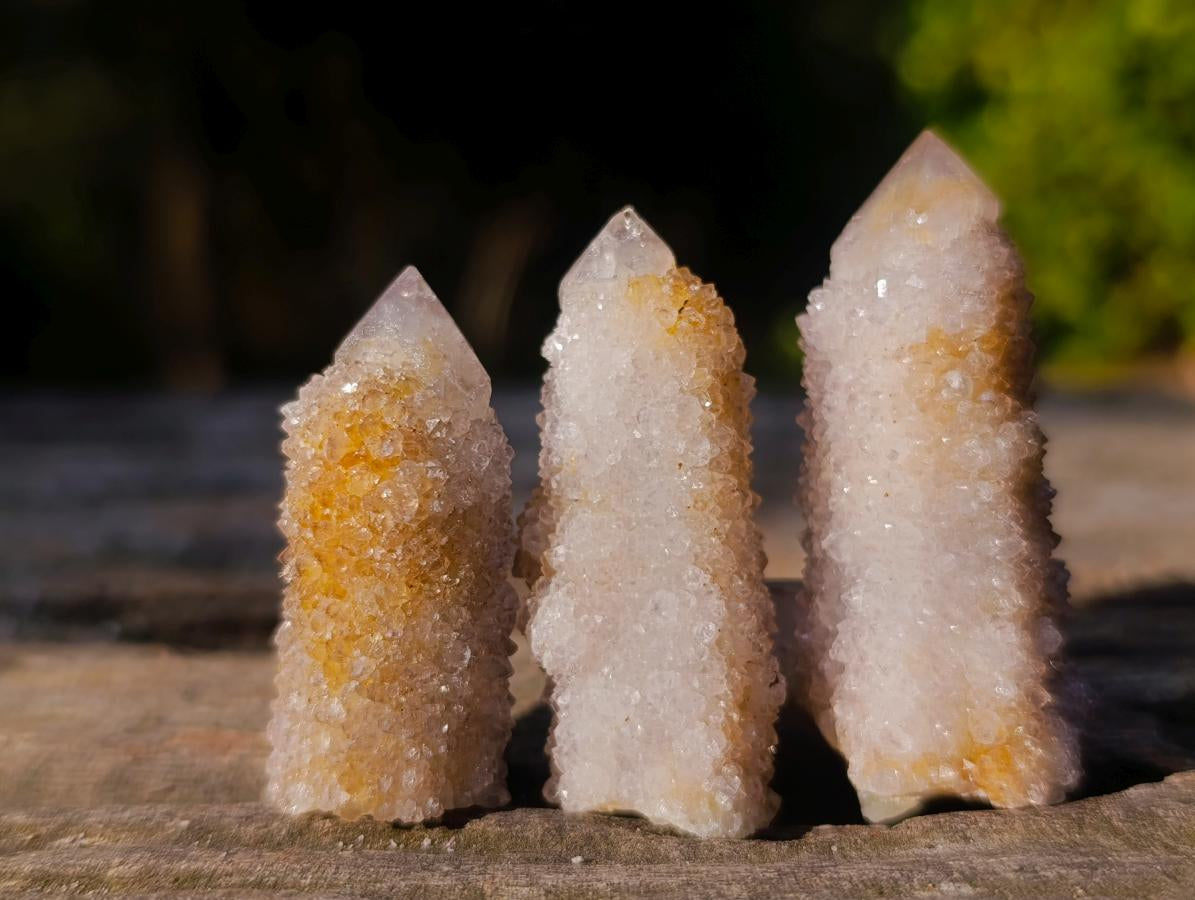 Natural White Drusy Spirit Quartz Single Crystals x 35 From Boekenhouthoek, South Africa - Toprock Gemstones and Minerals 