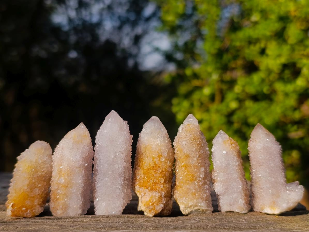 Natural White Drusy Spirit Quartz Single Crystals x 35 From Boekenhouthoek, South Africa - Toprock Gemstones and Minerals 