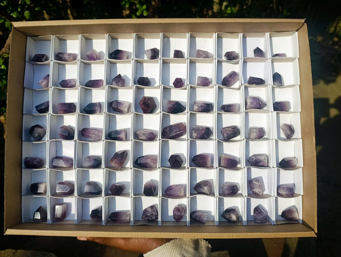 Polished Small Window Amethyst Crystals x 70 From Akansobe, Madagascar - Toprock Gemstones and Minerals 