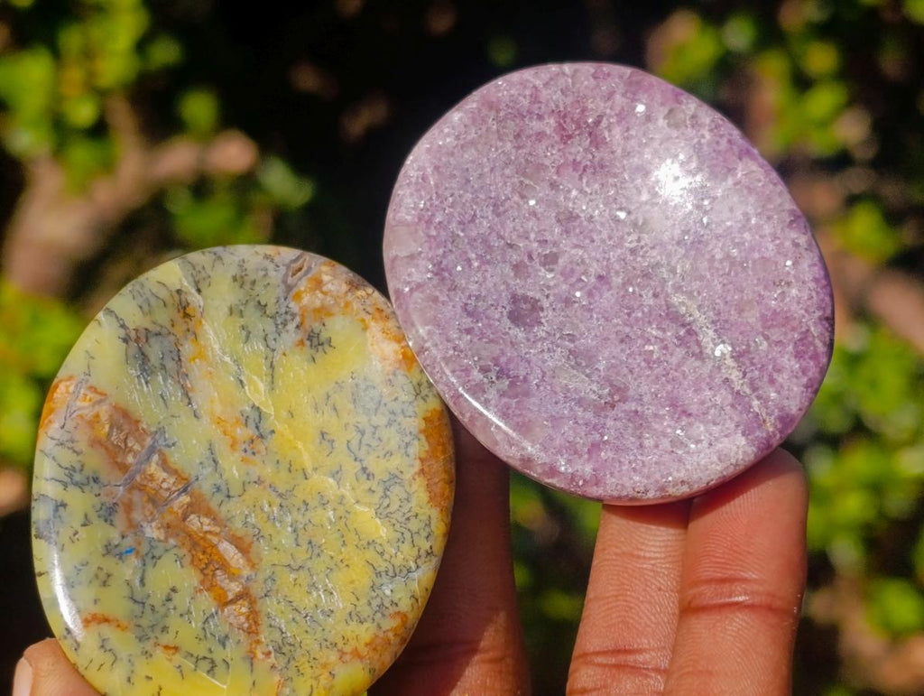 Polished Lepidolite Worry Stones x 24 From Ambatondrazaka, Madagascar - Toprock Gemstones and Minerals 