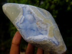 Polished Blue Lace Agate Standing Display Pieces x 3 From Nsanje, Malawi - Toprock Gemstones and Minerals 