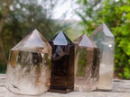 Polished Phantom Smokey Quartz Crystals x 4 From Madagascar - Toprock Gemstones and Minerals 