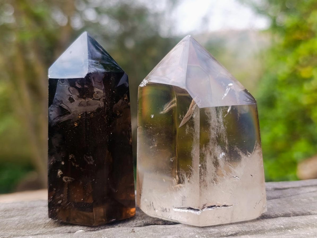 Polished Phantom Smokey Quartz Crystals x 4 From Madagascar - Toprock Gemstones and Minerals 