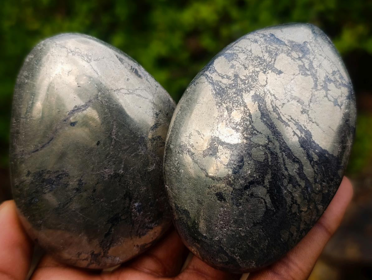 Polished Basalt Pharaoh Stone Galets x 6 From Iron Duke Mine, Zimbabwe - Toprock Gemstones and Minerals 