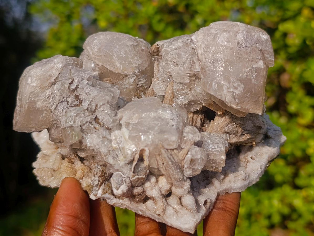 Natural Rhombohedral Calcite and Drusy Spearhead Sceptres Specimen x 1 From Albert's Mountain, Lesotho - Toprock Gemstones and Minerals 