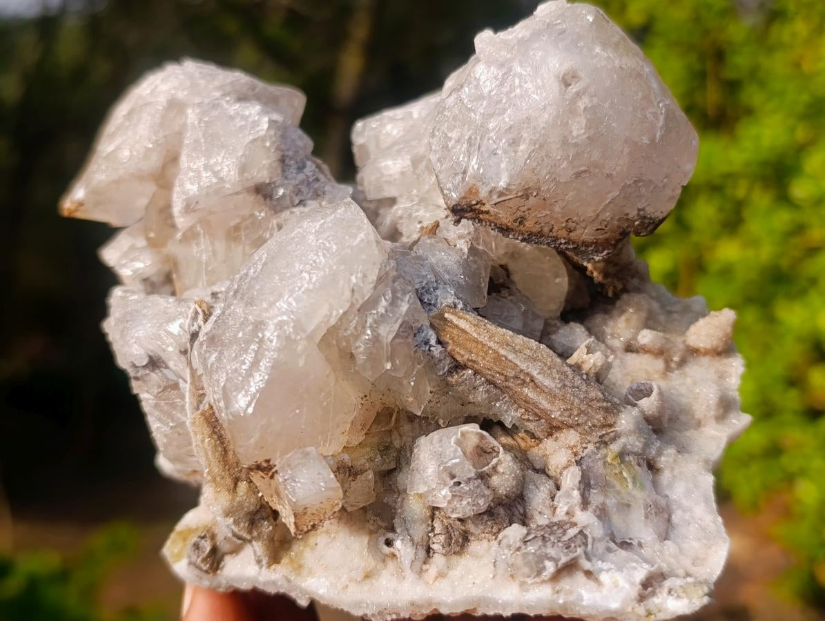 Natural Rhombohedral Calcite and Drusy Spearhead Sceptres Specimen x 1 From Albert's Mountain, Lesotho - Toprock Gemstones and Minerals 