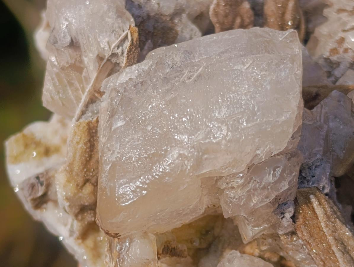 Natural Rhombohedral Calcite and Drusy Spearhead Sceptres Specimen x 1 From Albert's Mountain, Lesotho - Toprock Gemstones and Minerals 