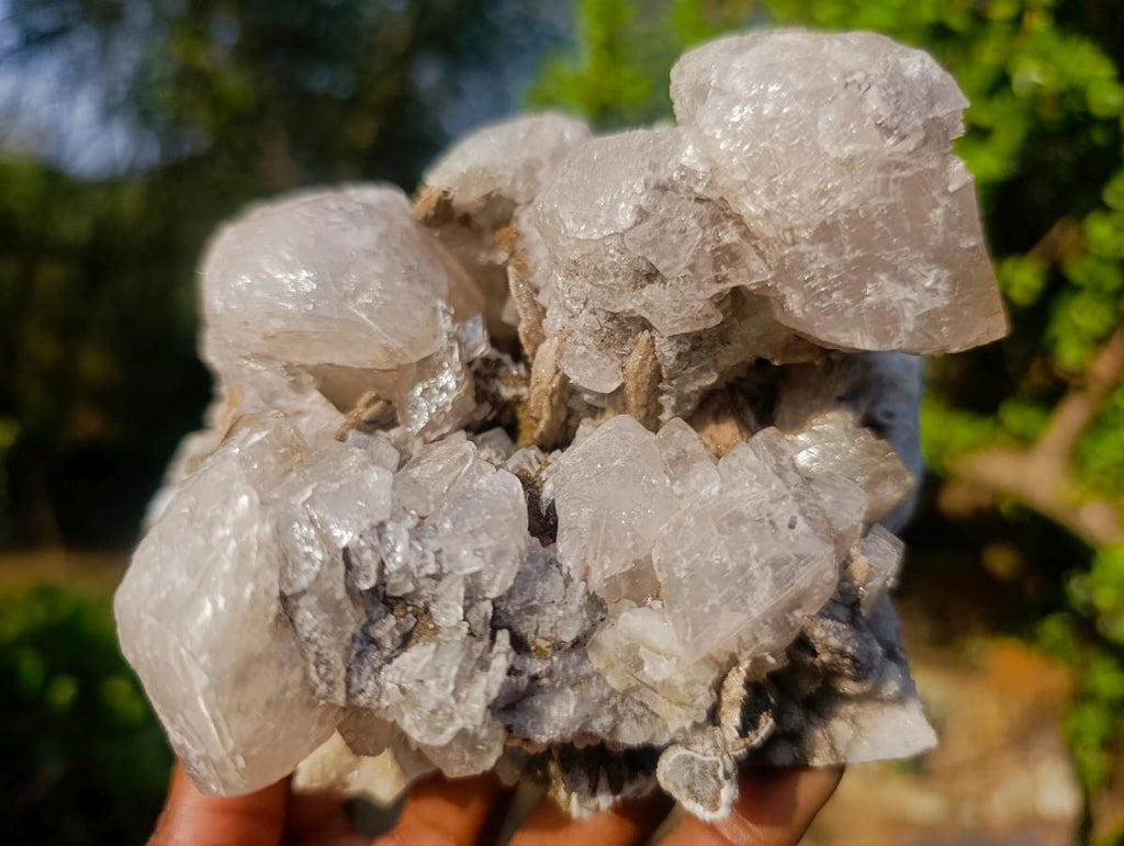Natural Rhombohedral Calcite and Drusy Spearhead Sceptres Specimen x 1 From Albert's Mountain, Lesotho - Toprock Gemstones and Minerals 