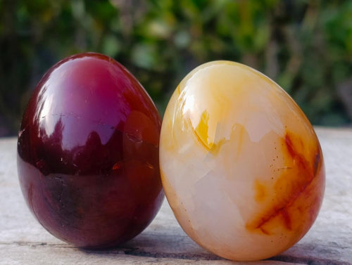 Polished Carnelian Agate Gemstone Eggs x 8 From Madagascar - Toprock Gemstones and Minerals 