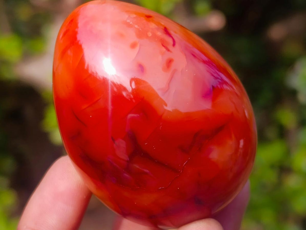 Polished Carnelian Agate Gemstone Eggs x 8 From Madagascar - Toprock Gemstones and Minerals 