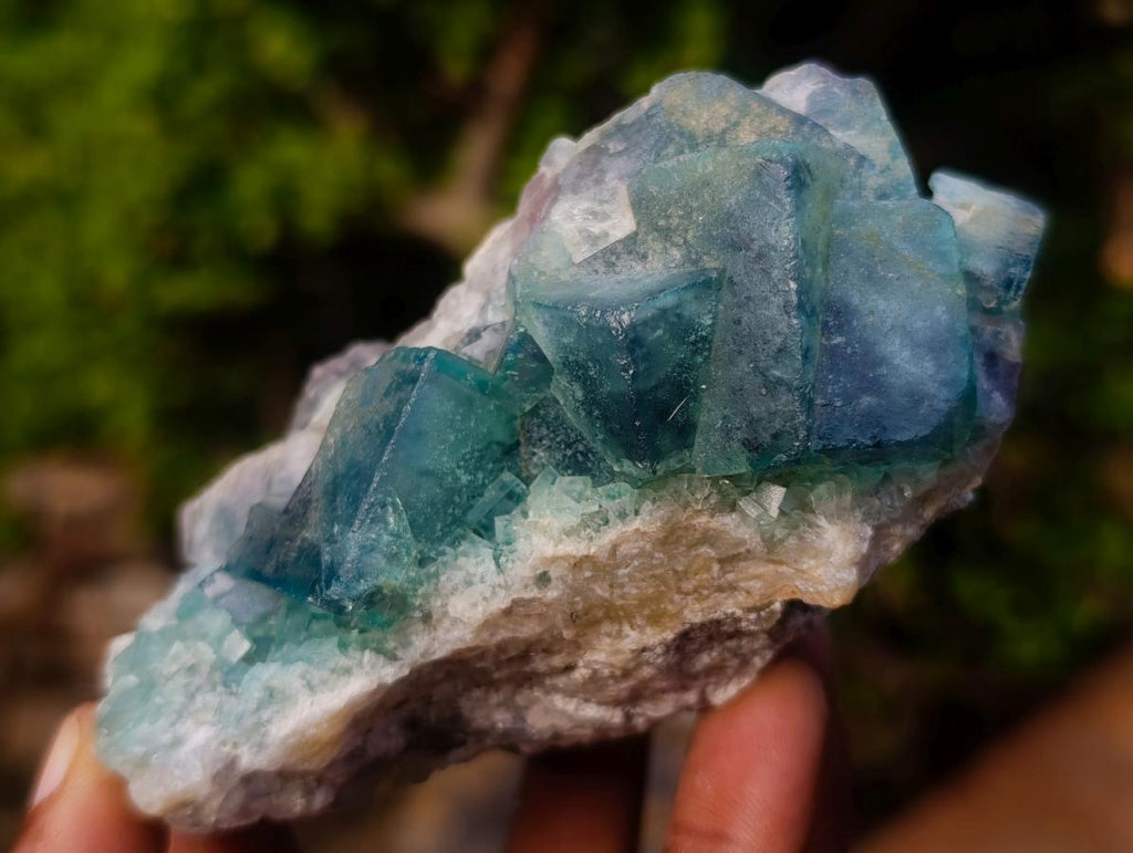 Natural Green Cubic Fluorite Specimens x 4 From Mandrosonoro, Madagascar - Toprock Gemstones and Minerals 