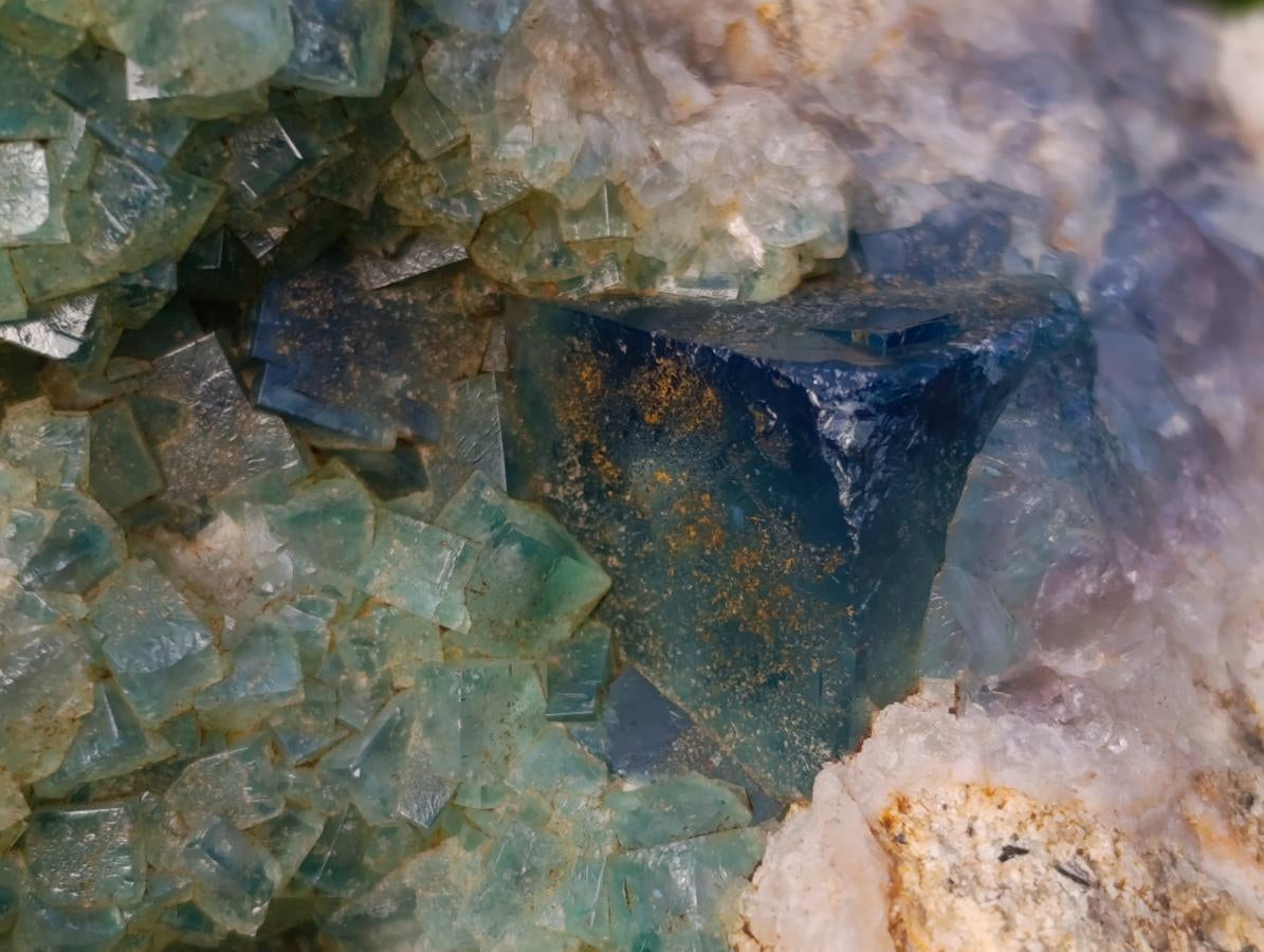 Natural Green Cubic Fluorite Specimens x 4 From Mandrosonoro, Madagascar - Toprock Gemstones and Minerals 