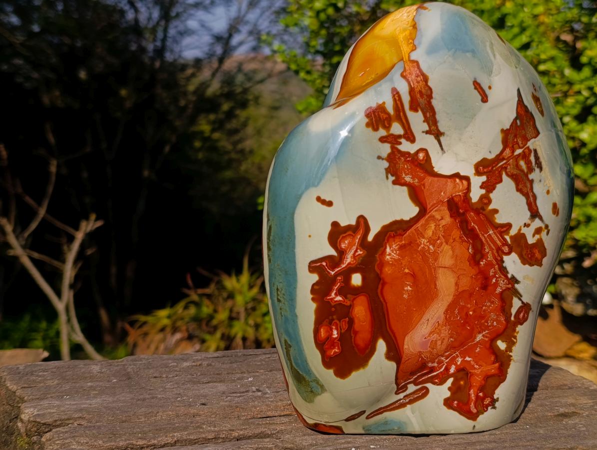 Polished XL Polychrome Jasper Standing Display Piece x 1 From NW Coast, Madagascar - Toprock Gemstones and Minerals 