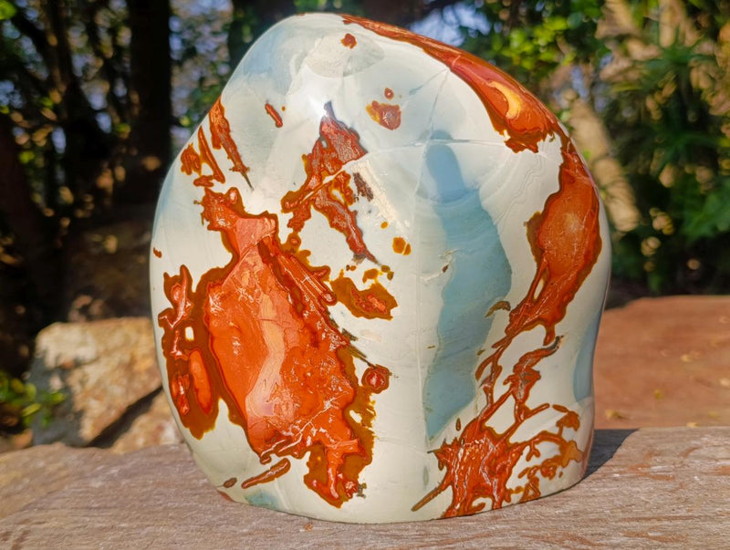Polished XL Polychrome Jasper Standing Display Piece x 1 From NW Coast, Madagascar - Toprock Gemstones and Minerals 