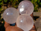 Polished Girasol Pearl Quartz Spheres x 6 From Ambatondrazaka, Madagascar - Toprock Gemstones and Minerals 