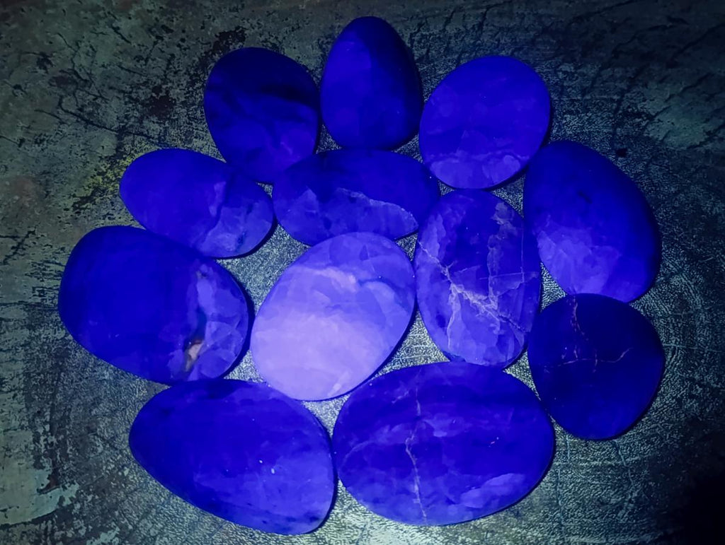 Polished Watermelon Fluorite Palm Stones x 12 From Uis, Namibia - Toprock Gemstones and Minerals 