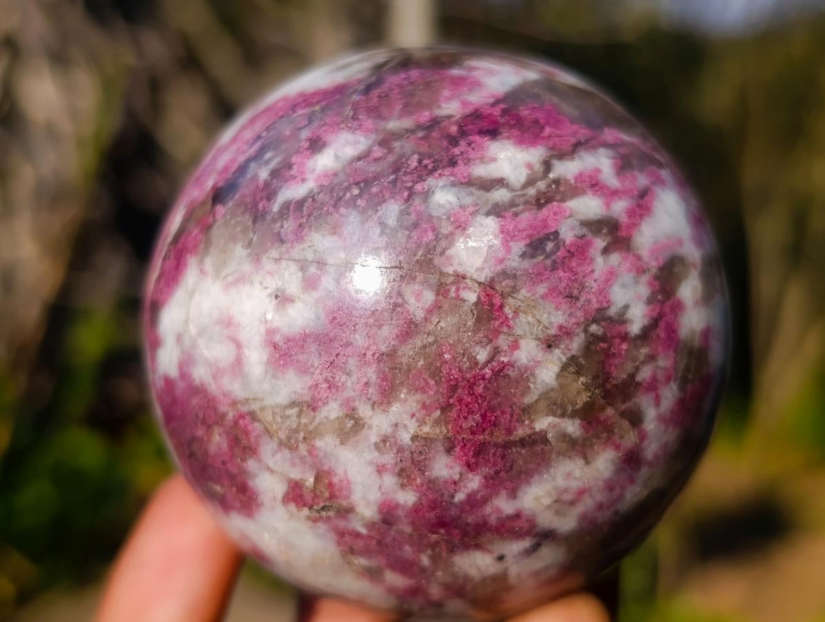 Polished Rubellite Pink Tourmaline Spheres x 2 From Ambatondrazaka, Madagascar - Toprock Gemstones and Minerals 