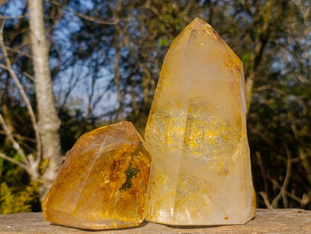 Polished Clear Quartz Display Crystals x 2 From Madagascar - Toprock Gemstones and Minerals 