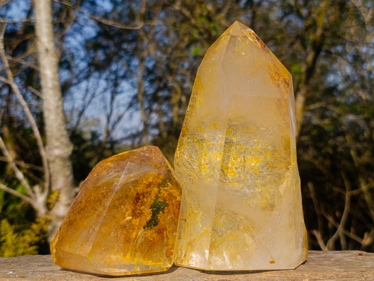 Polished Clear Quartz Display Crystals x 2 From Madagascar - Toprock Gemstones and Minerals 