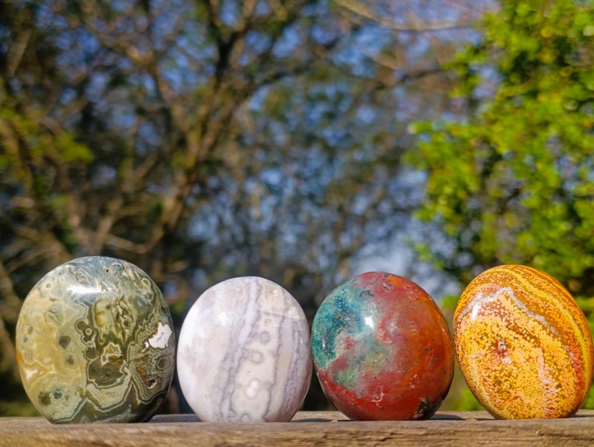 Polished Rare Ocean Jasper Galets x 24 From Northwest Coast, Madagascar - Toprock Gemstones and Minerals 