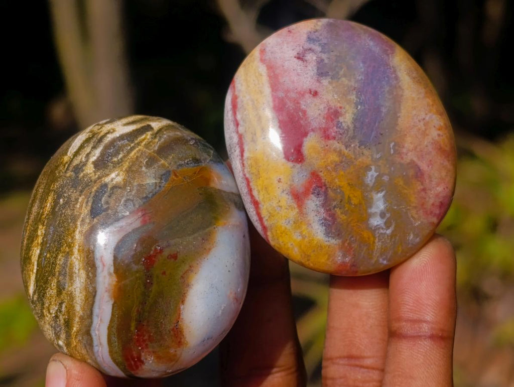 Polished Rare Ocean Jasper Galets x 24 From Northwest Coast, Madagascar - Toprock Gemstones and Minerals 