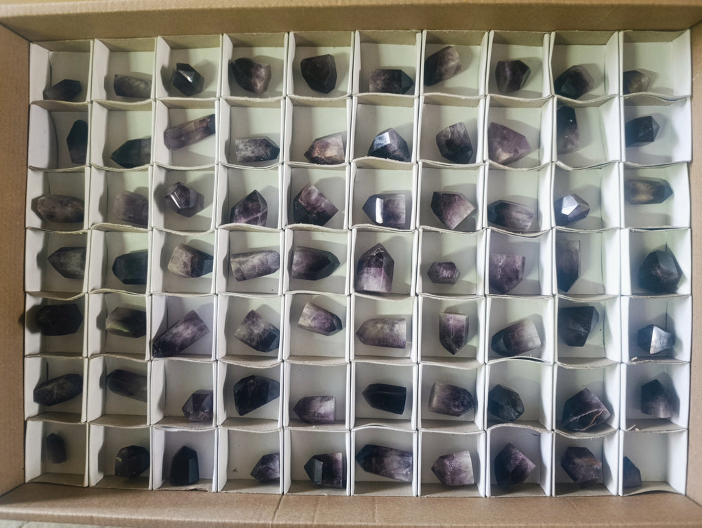 Polished Mini Dark Window Amethyst Crystals x 70 From Akansobe, Madagascar - Toprock Gemstones and Minerals 