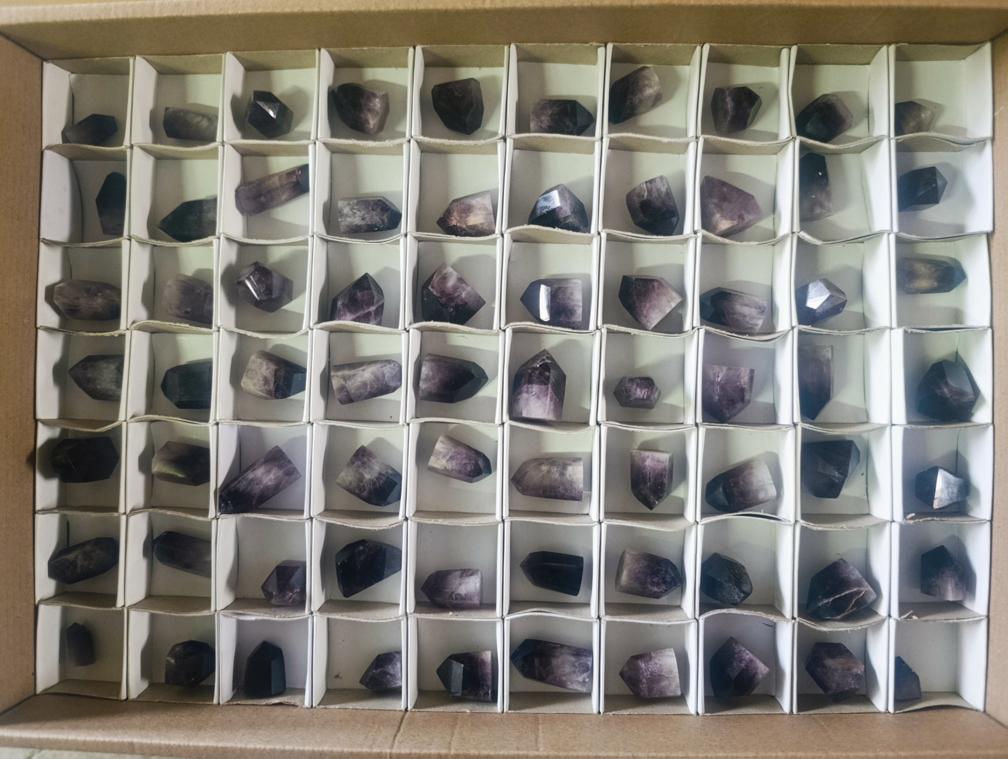 Polished Mini Dark Window Amethyst Crystals x 70 From Akansobe, Madagascar - Toprock Gemstones and Minerals 