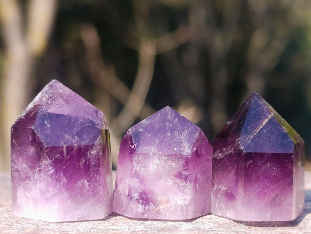 Polished Mini Dark Window Amethyst Crystals x 70 From Akansobe, Madagascar - Toprock Gemstones and Minerals 