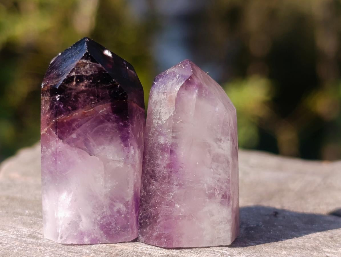Polished Mini Dark Window Amethyst Crystals x 70 From Akansobe, Madagascar - Toprock Gemstones and Minerals 