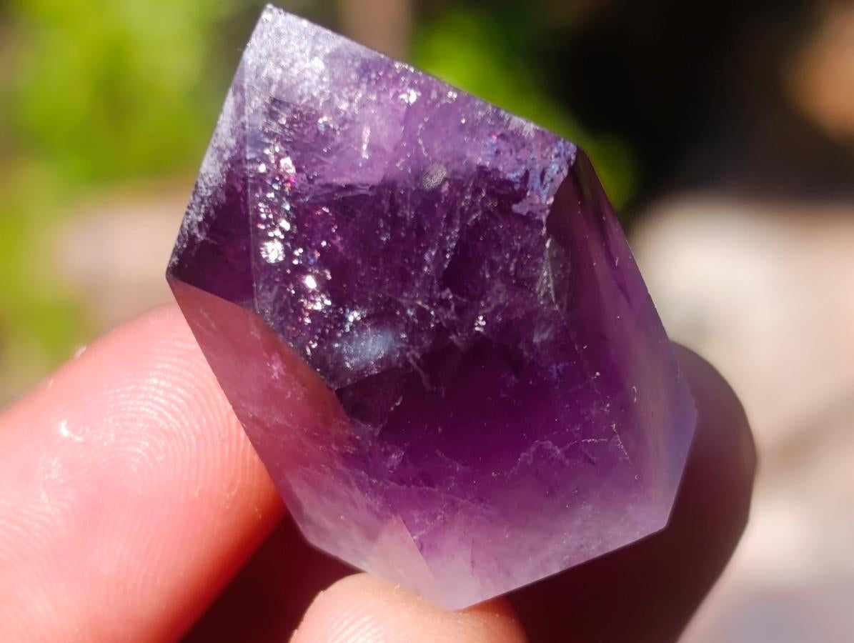 Polished Mini Dark Window Amethyst Crystals x 70 From Akansobe, Madagascar - Toprock Gemstones and Minerals 