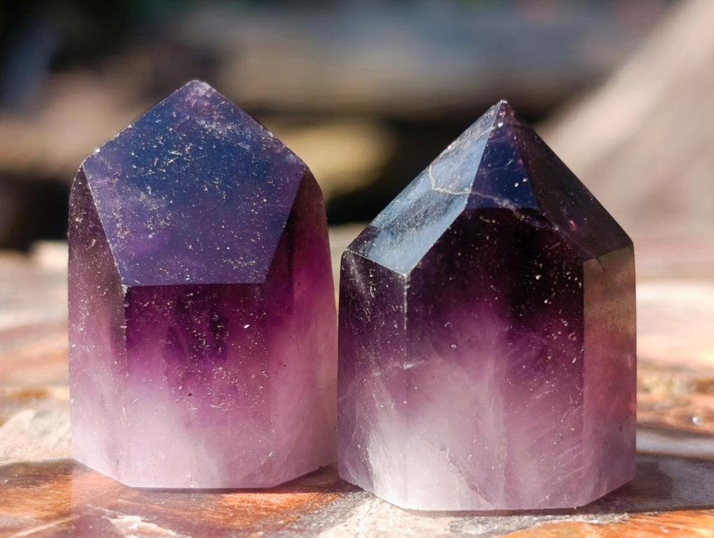 Polished Mini Dark Window Amethyst Crystals x 70 From Akansobe, Madagascar - Toprock Gemstones and Minerals 