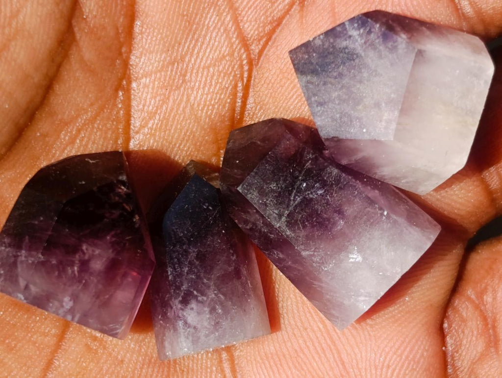 Polished Mini Dark Window Amethyst Crystals x 70 From Akansobe, Madagascar - Toprock Gemstones and Minerals 