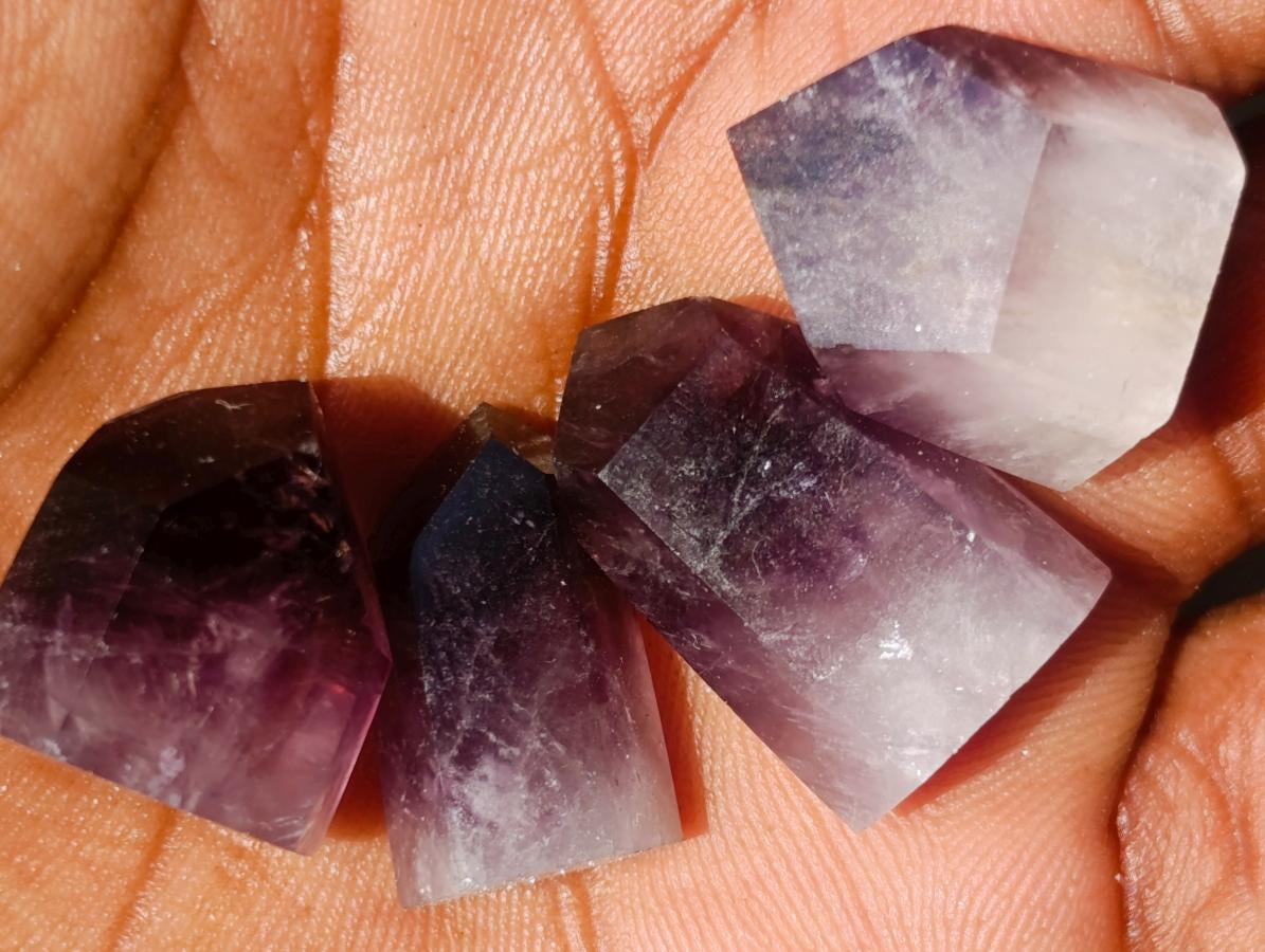 Polished Mini Dark Window Amethyst Crystals x 70 From Akansobe, Madagascar - Toprock Gemstones and Minerals 