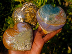 Polished Ocean Jasper Hearts x 6 From Northwest Coast, Madagascar - Toprock Gemstones and Minerals 