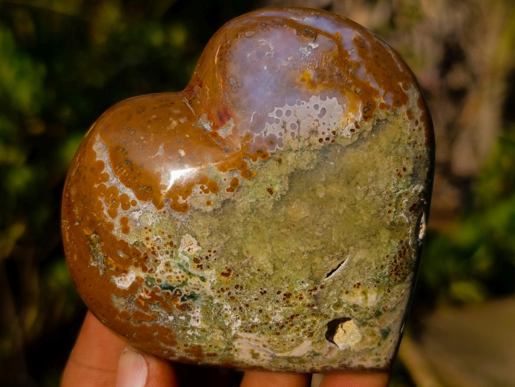 Polished Ocean Jasper Hearts x 6 From Northwest Coast, Madagascar - Toprock Gemstones and Minerals 
