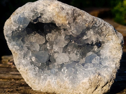 Natural Blue Celestite Geode Specimens x 2 From Sakoany, Madagascar - Toprock Gemstones and Minerals 
