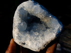Natural Blue Celestite Geode Specimens x 2 From Sakoany, Madagascar - Toprock Gemstones and Minerals 