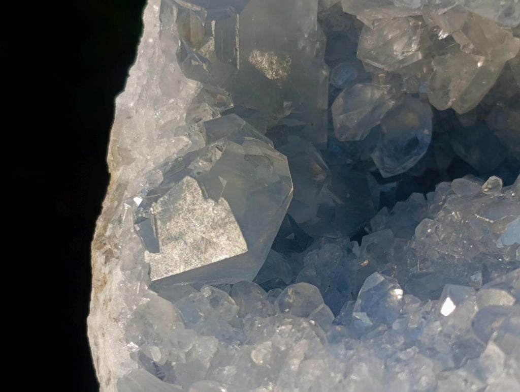 Natural Blue Celestite Geode Specimens x 2 From Sakoany, Madagascar - Toprock Gemstones and Minerals 