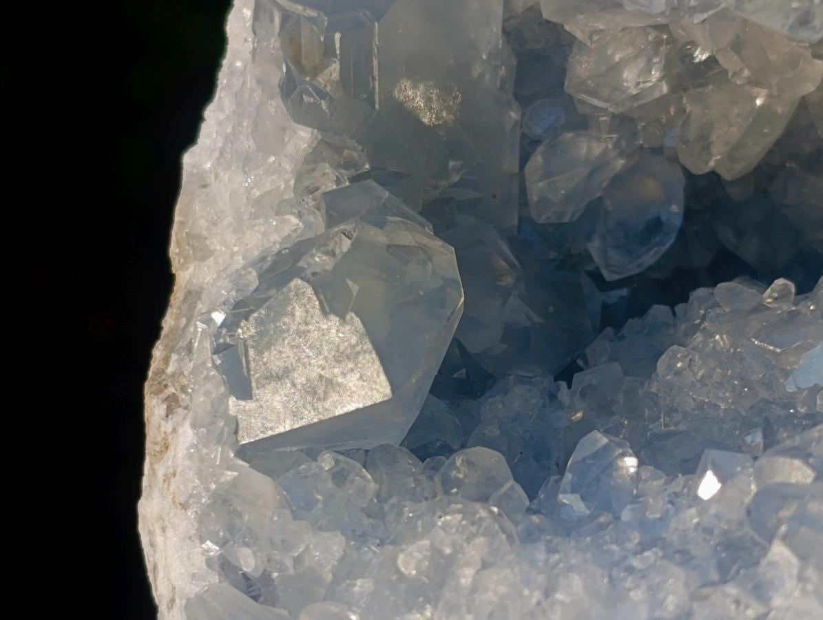 Natural Blue Celestite Geode Specimens x 2 From Sakoany, Madagascar - Toprock Gemstones and Minerals 