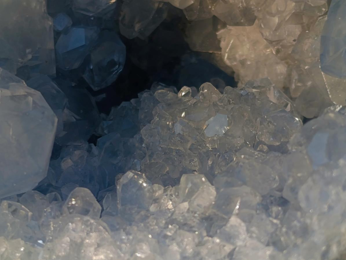 Natural Blue Celestite Geode Specimens x 2 From Sakoany, Madagascar - Toprock Gemstones and Minerals 