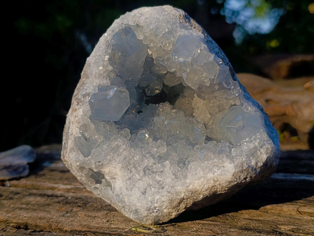 Natural Blue Celestite Geode Specimens x 2 From Sakoany, Madagascar - Toprock Gemstones and Minerals 