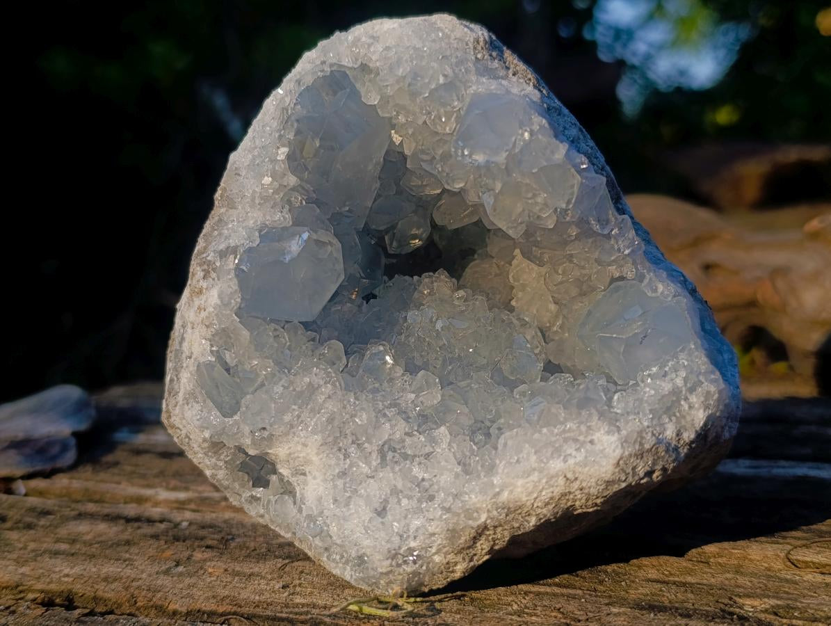 Natural Blue Celestite Geode Specimens x 2 From Sakoany, Madagascar - Toprock Gemstones and Minerals 