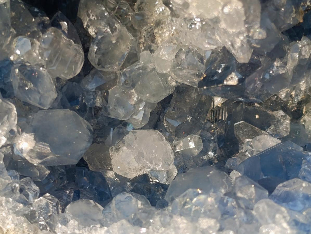 Natural Blue Celestite Geode Specimens x 2 From Sakoany, Madagascar - Toprock Gemstones and Minerals 