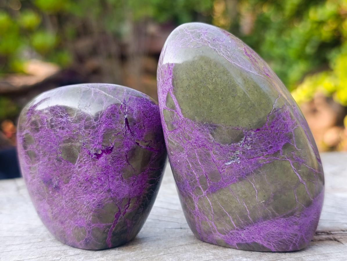 Polished Stichtite Standing Display Pieces x 5 From Barberton, South Africa - Toprock Gemstones and Minerals 