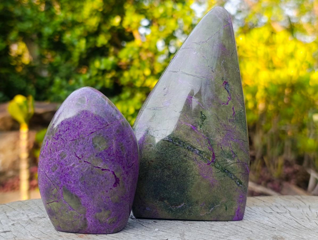 Polished Stichtite Standing Display Pieces x 5 From Barberton, South Africa - Toprock Gemstones and Minerals 