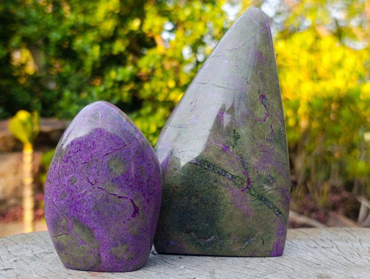 Polished Stichtite Standing Display Pieces x 5 From Barberton, South Africa - Toprock Gemstones and Minerals 
