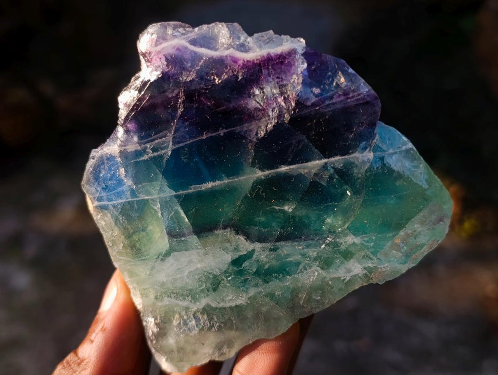 Polished One Side Watermelon Fluorite Slices x 4 From Uis, Namibia - Toprock Gemstones and Minerals 