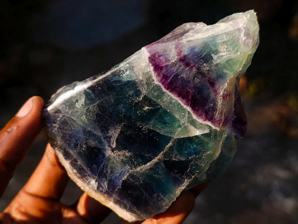 Polished One Side Watermelon Fluorite Slices x 4 From Uis, Namibia - Toprock Gemstones and Minerals 