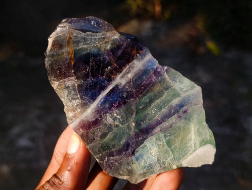 Polished One Side Watermelon Fluorite Slices x 4 From Uis, Namibia - Toprock Gemstones and Minerals 